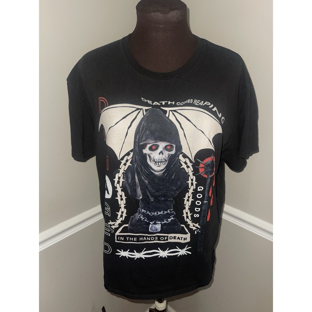 Teen Hearts "In the Hands of Death" Reaper Graphic T-Shirt Black Mens L Gothic